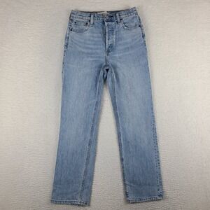 DENIM FORUM Jeans Womens 26 Blue The Arlo High Rise Straight 28L Light Wash